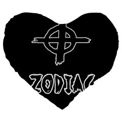 Zodiac Killer  Large 19  Premium Flano Heart Shape Cushions by Valentinaart