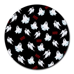 Ghost Pattern Round Mousepads by Valentinaart