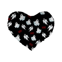 Ghost Pattern Standard 16  Premium Heart Shape Cushions by Valentinaart