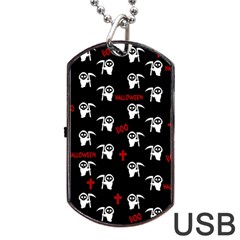 Death Pattern - Halloween Dog Tag Usb Flash (one Side) by Valentinaart