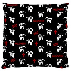 Death Pattern - Halloween Large Cushion Case (two Sides) by Valentinaart