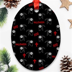 Death Pattern - Halloween Ornament (oval) by Valentinaart