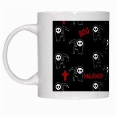 Death Pattern - Halloween White Mugs by Valentinaart