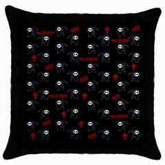 Death Pattern - Halloween Throw Pillow Case (black) by Valentinaart