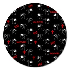 Death Pattern - Halloween Magnet 5  (round) by Valentinaart