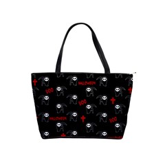 Death Pattern - Halloween Shoulder Handbags by Valentinaart