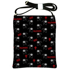 Death Pattern - Halloween Shoulder Sling Bags by Valentinaart