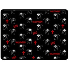 Death Pattern - Halloween Fleece Blanket (large)  by Valentinaart