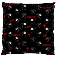 Death Pattern - Halloween Large Cushion Case (one Side) by Valentinaart