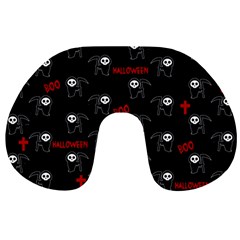 Death Pattern - Halloween Travel Neck Pillows by Valentinaart