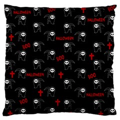 Death Pattern - Halloween Large Flano Cushion Case (one Side) by Valentinaart