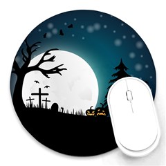 Halloween landscape Round Mousepads