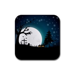 Halloween landscape Rubber Coaster (Square) 