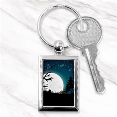 Halloween Landscape Key Chains (rectangle)  by Valentinaart