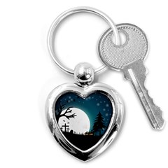 Halloween landscape Key Chains (Heart) 