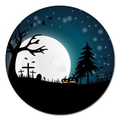 Halloween landscape Magnet 5  (Round)