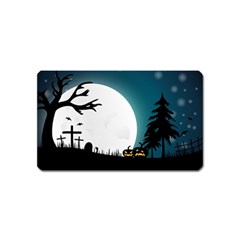 Halloween Landscape Magnet (name Card) by Valentinaart