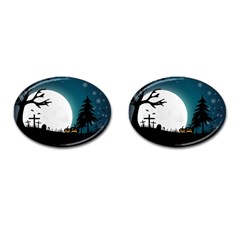 Halloween landscape Cufflinks (Oval)