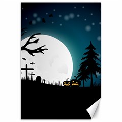 Halloween Landscape Canvas 12  X 18   by Valentinaart