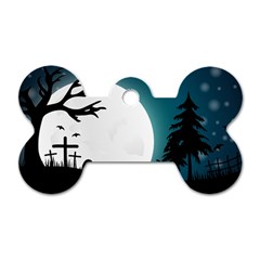 Halloween landscape Dog Tag Bone (One Side)