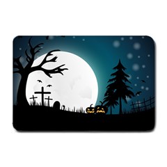 Halloween landscape Small Doormat 