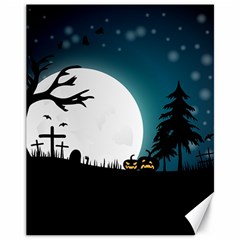 Halloween Landscape Canvas 11  X 14   by Valentinaart