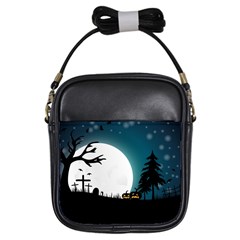 Halloween Landscape Girls Sling Bags by Valentinaart