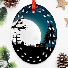 Halloween landscape Ornament (Oval Filigree)