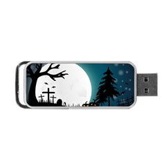 Halloween Landscape Portable Usb Flash (one Side) by Valentinaart