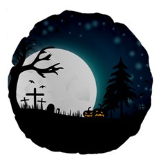 Halloween landscape Large 18  Premium Round Cushions