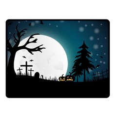 Halloween landscape Double Sided Fleece Blanket (Small) 