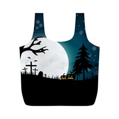 Halloween Landscape Full Print Recycle Bags (m)  by Valentinaart