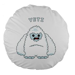 Yeti Large 18  Premium Flano Round Cushions by Valentinaart