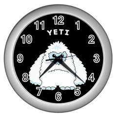 Yeti Wall Clocks (silver)  by Valentinaart