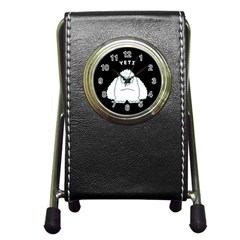 Yeti Pen Holder Desk Clocks by Valentinaart