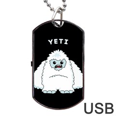 Yeti Dog Tag Usb Flash (one Side) by Valentinaart