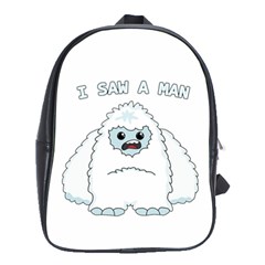 Yeti - I Saw A Man School Bag (large) by Valentinaart