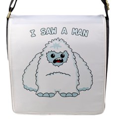 Yeti - I Saw A Man Flap Messenger Bag (s) by Valentinaart