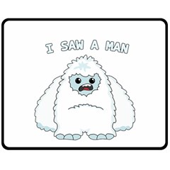 Yeti - I Saw A Man Double Sided Fleece Blanket (medium)  by Valentinaart