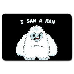 Yeti - I Saw A Man Large Doormat  by Valentinaart