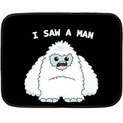 Yeti - I Saw A Man Fleece Blanket (mini) by Valentinaart