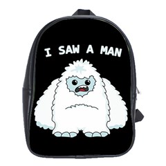 Yeti - I Saw A Man School Bag (xl) by Valentinaart