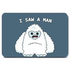 Yeti - I Saw A Man Large Doormat  by Valentinaart