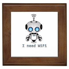 Cute Robot Framed Tiles by Valentinaart