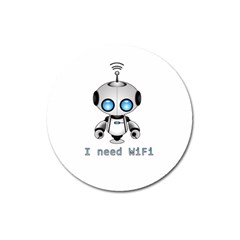 Cute Robot Magnet 3  (round) by Valentinaart