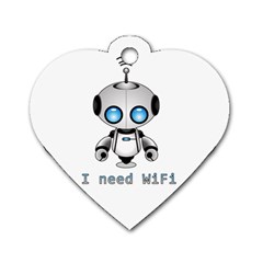 Cute Robot Dog Tag Heart (two Sides) by Valentinaart