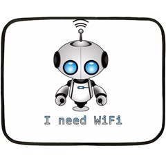 Cute Robot Double Sided Fleece Blanket (mini)  by Valentinaart