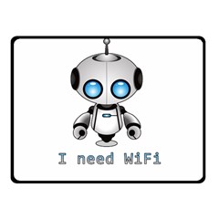 Cute Robot Fleece Blanket (small) by Valentinaart