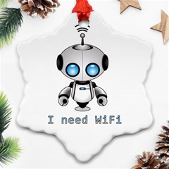 Cute Robot Snowflake Ornament (two Sides) by Valentinaart