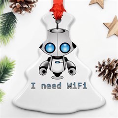 Cute Robot Christmas Tree Ornament (two Sides) by Valentinaart